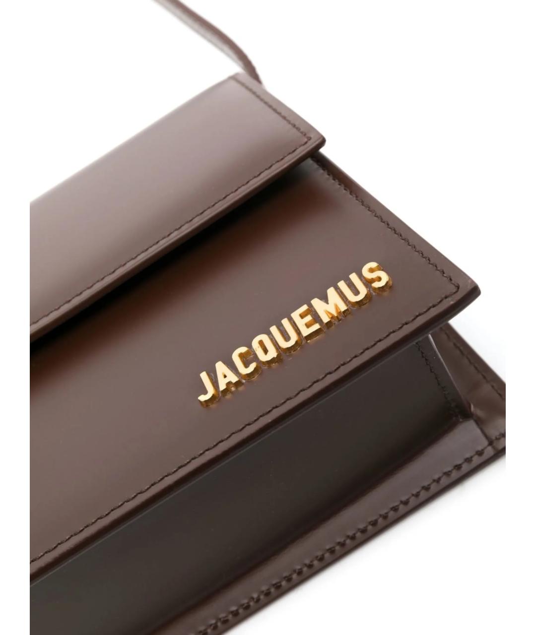 JACQUEMUS Коричневая кожаная сумка через плечо, фото 4