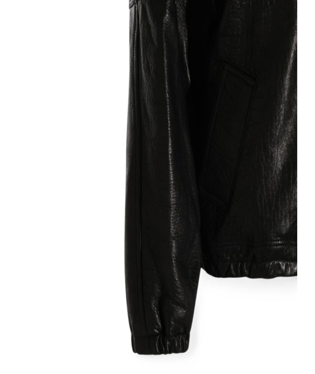 SAINT LAURENT Черная кожаная куртка, фото 2