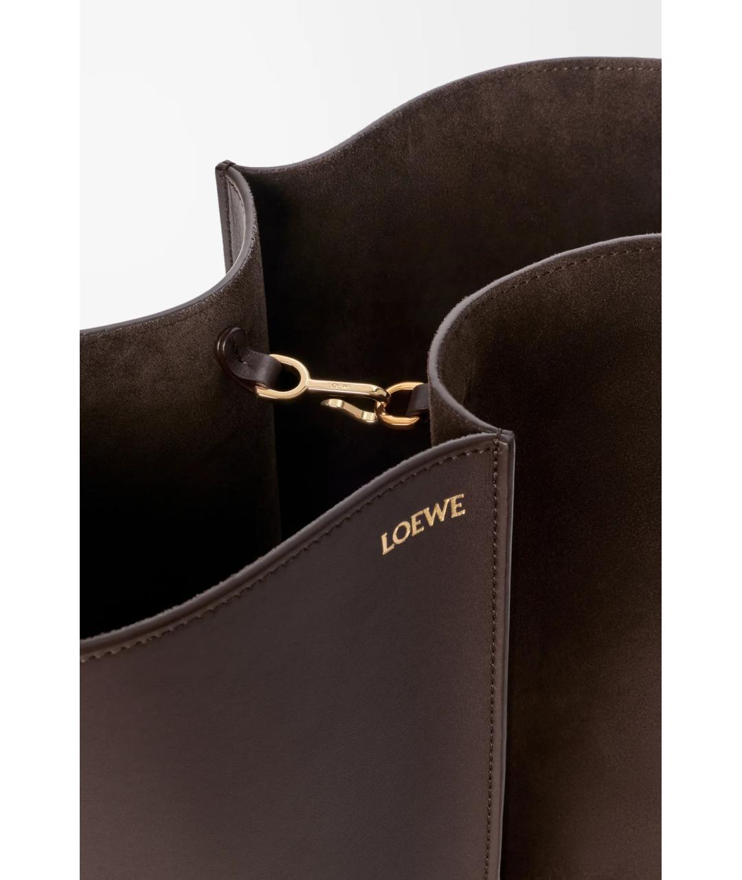 LOEWE Коричневая кожаная сумка через плечо, фото 5