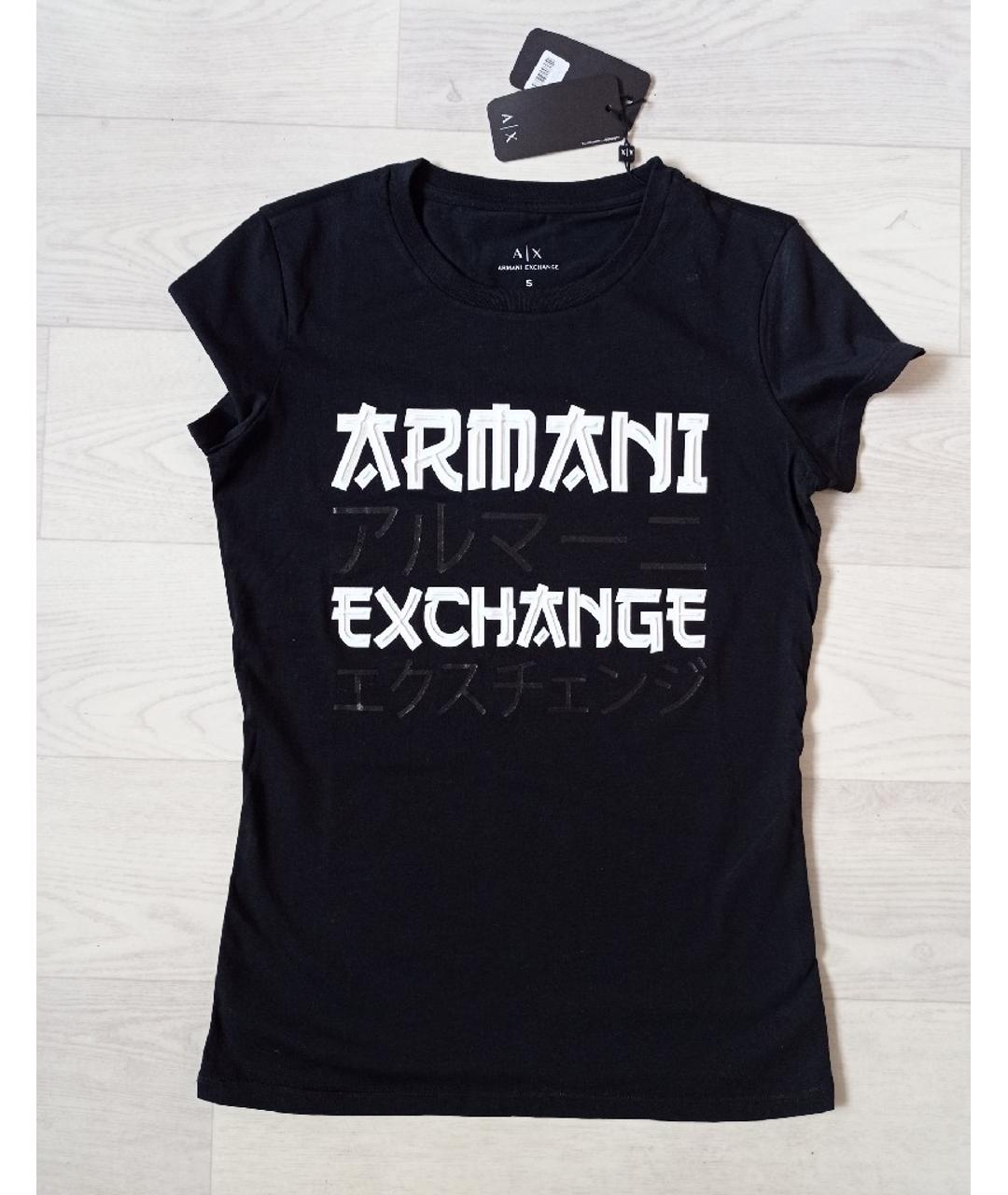 ARMANI EXCHANGE Черная хлопковая футболка, фото 3