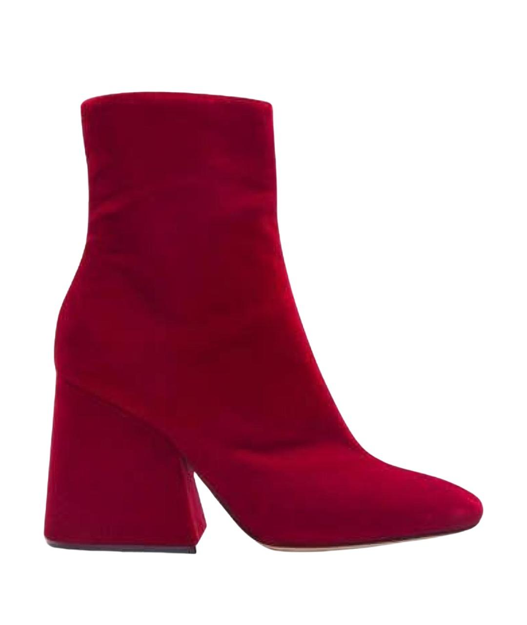 MAISON MARGIELA Красные бархатные ботильоны, фото 1