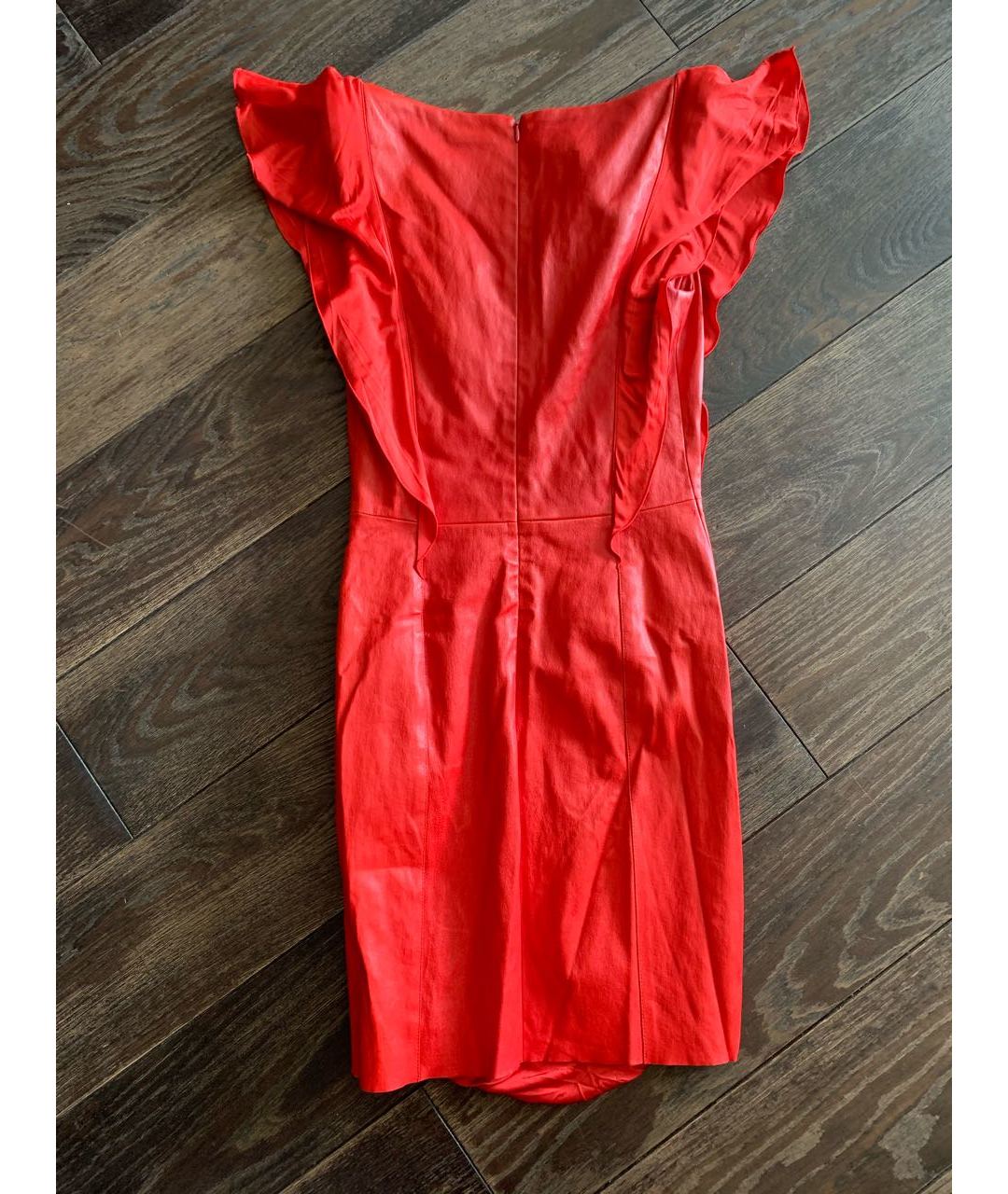 JITROIS Красное кожаное повседневное платье, фото 2