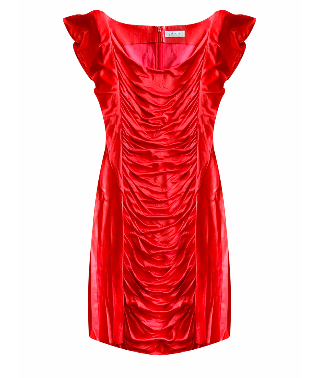 JITROIS Красное кожаное повседневное платье, фото 1