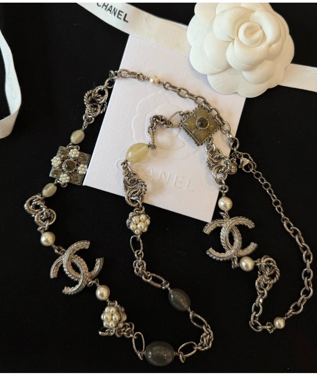 CHANEL Серебряное металлическое колье, фото 2