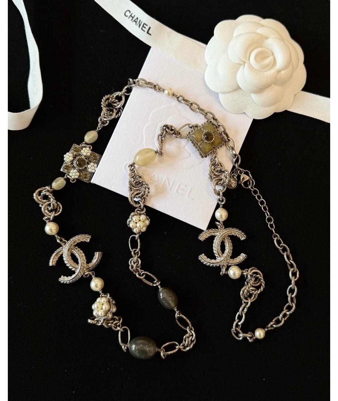 CHANEL Серебряное металлическое колье, фото 6