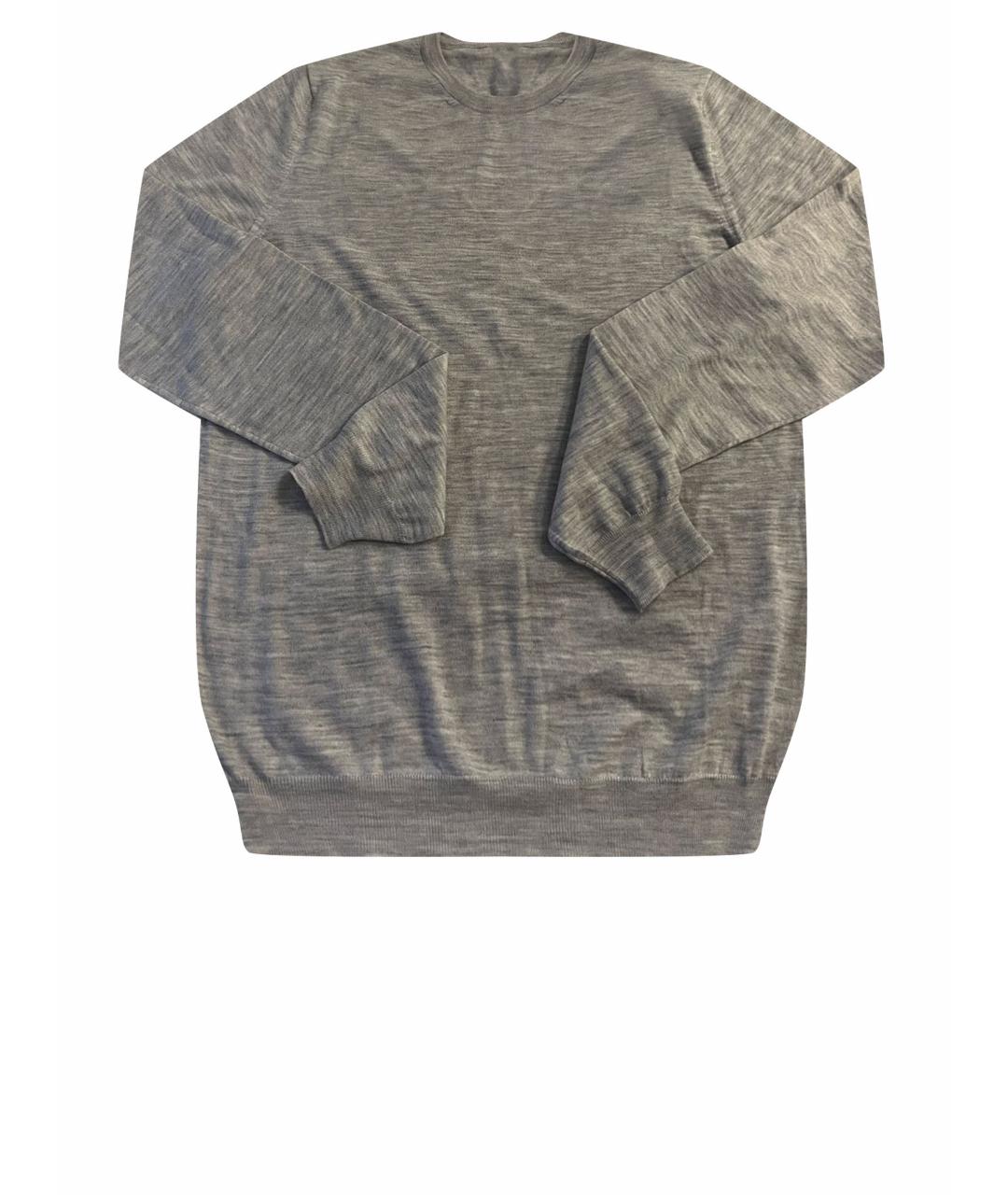 MALO Серый шерстяной джемпер / свитер, фото 1