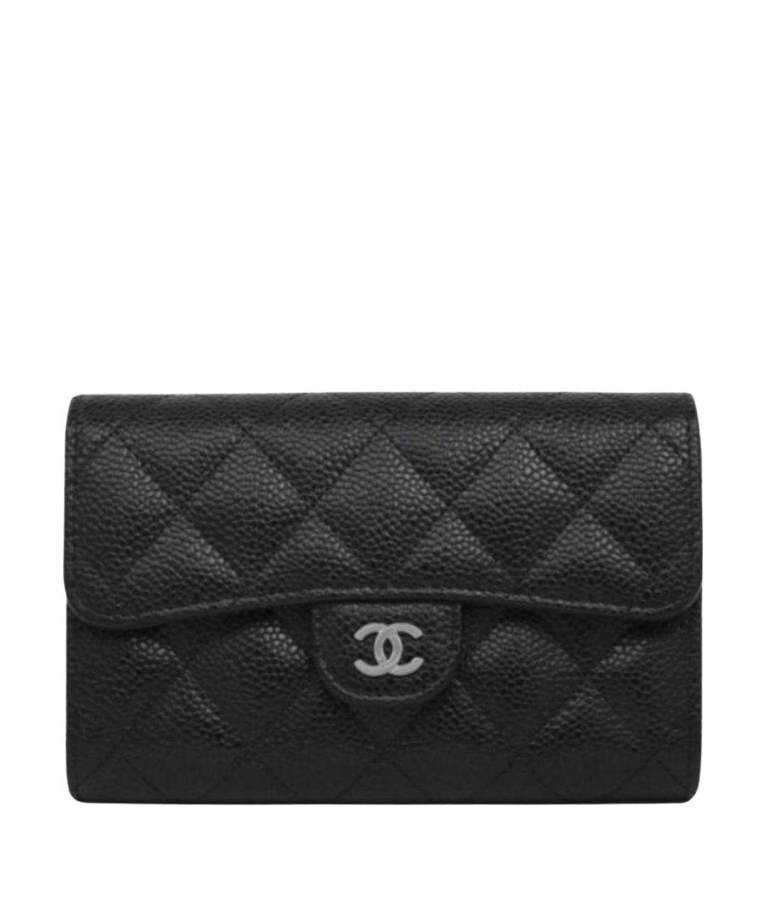 CHANEL Черный кожаный кошелек, фото 1