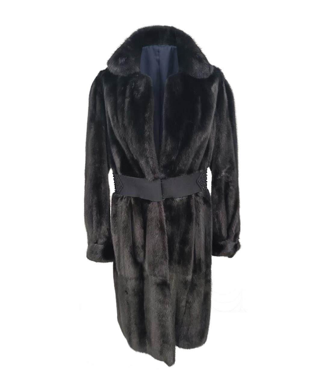 SAINT LAURENT Черная меховая шуба, фото 1