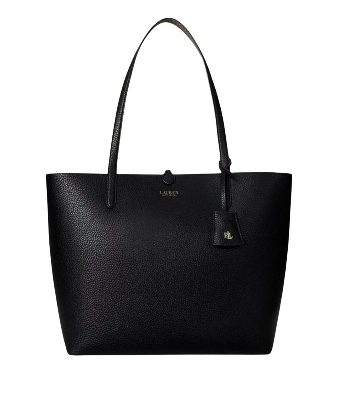 RALPH LAUREN Черная сумка тоут из искусственной кожи, фото 1
