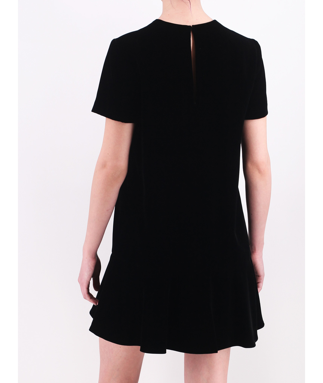 SAINT LAURENT Черное бархатное повседневное платье, фото 3