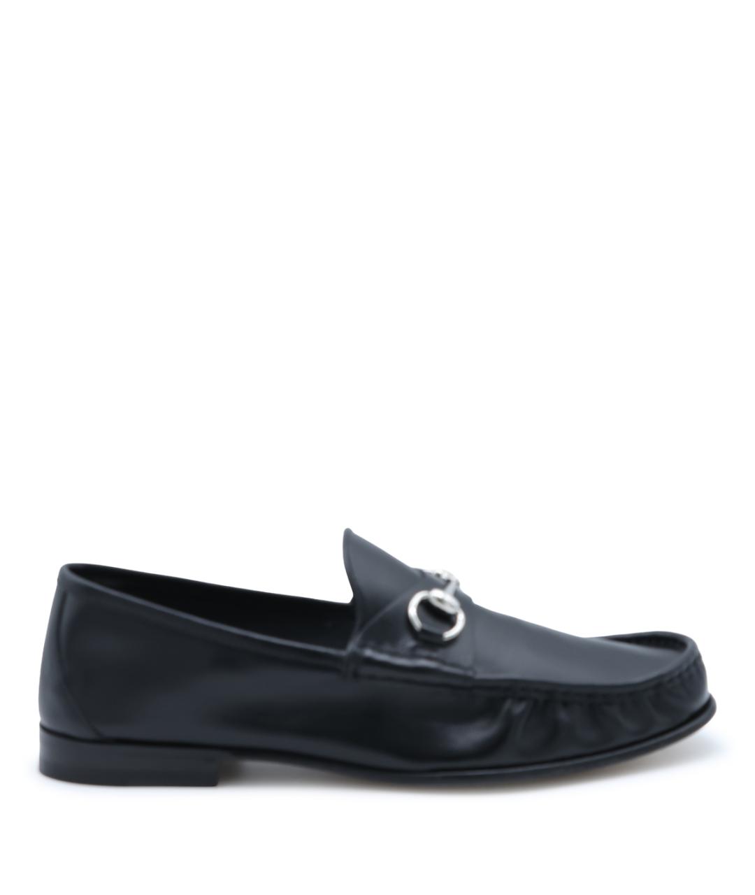 GUCCI Черные кожаные лоферы, фото 1