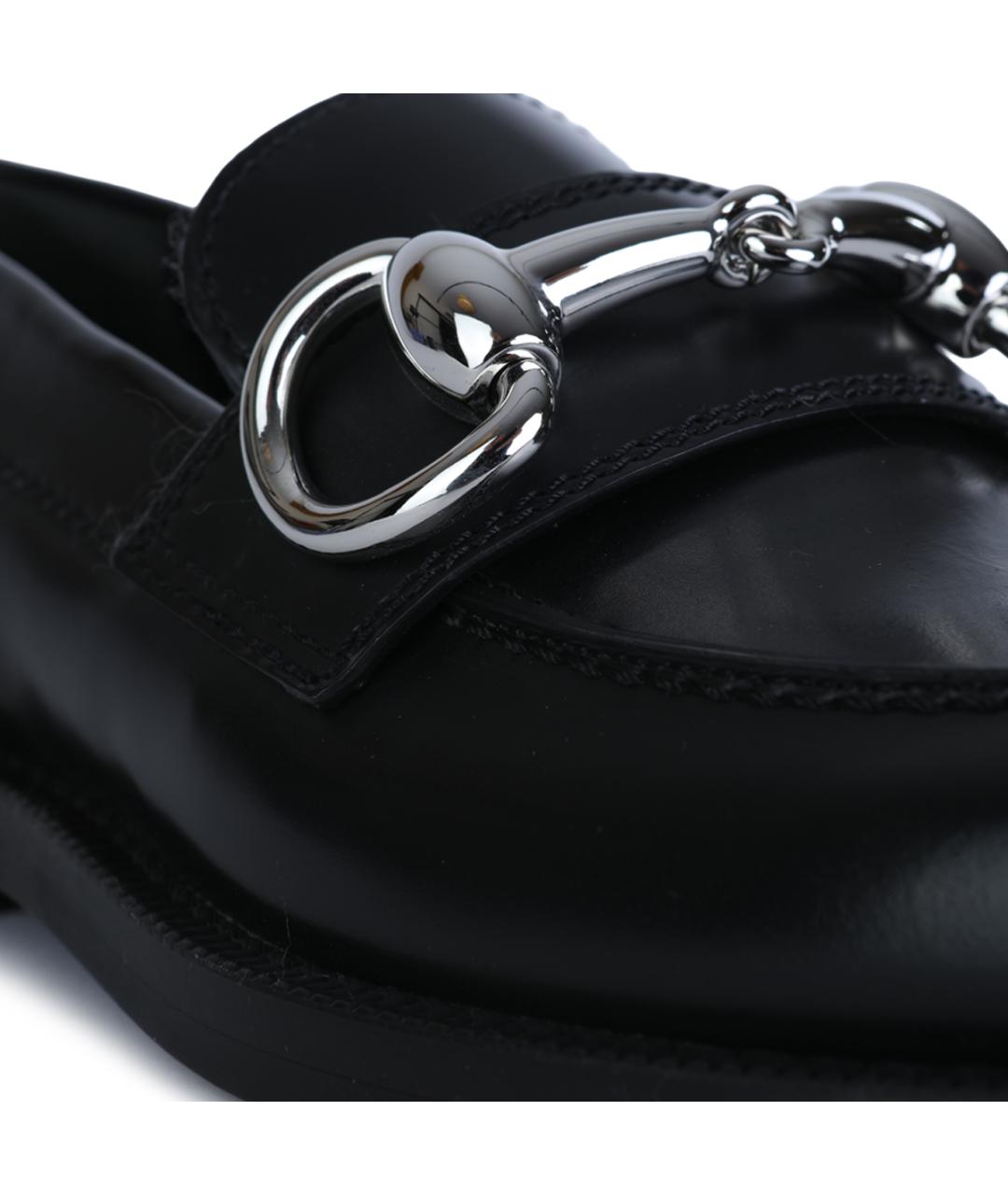 GUCCI Черные кожаные лоферы, фото 5