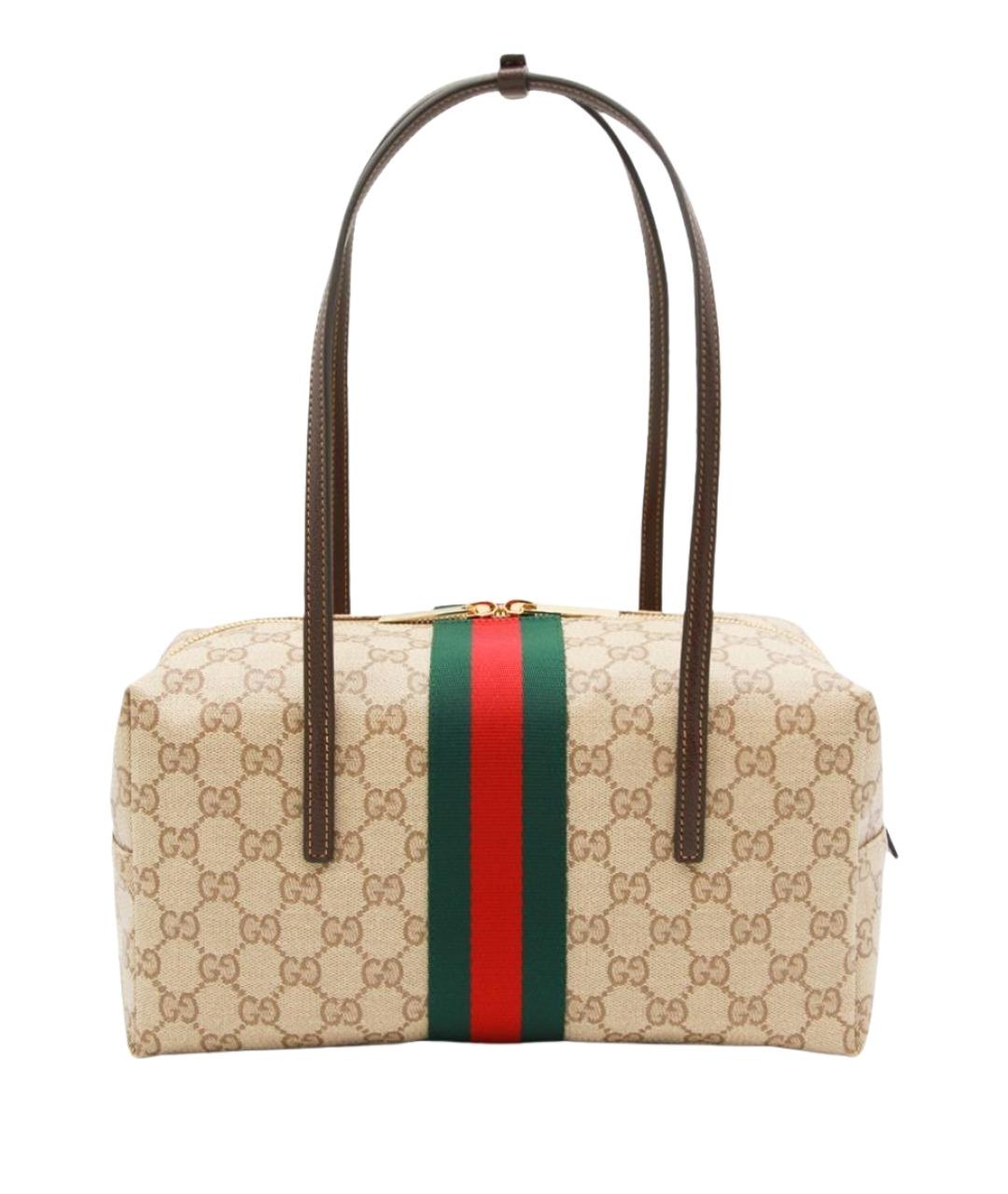 GUCCI Бежевая кожаная сумка через плечо, фото 1