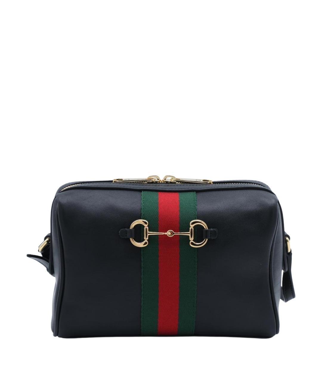 GUCCI Черная кожаная сумка через плечо, фото 1