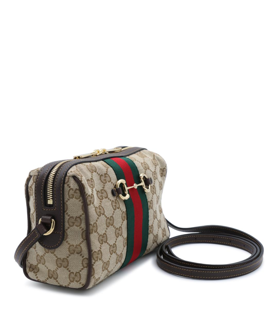 GUCCI Бежевая сумка через плечо из канвы, фото 2