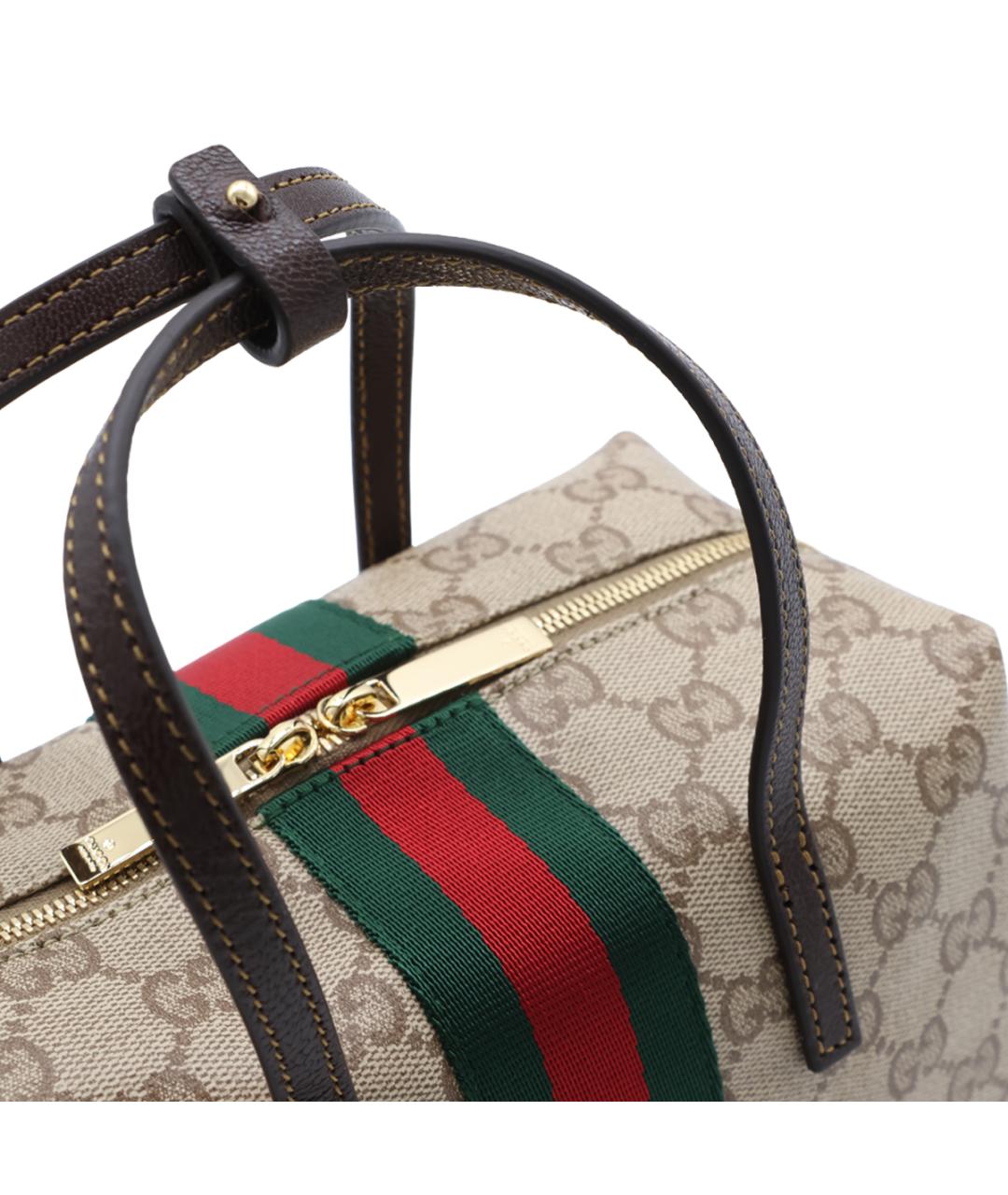 GUCCI Бежевая сумка тоут из канвы, фото 4