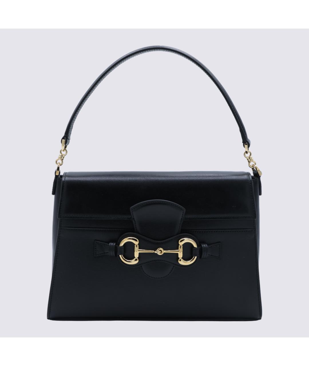 GUCCI Черная кожаная сумка тоут, фото 5