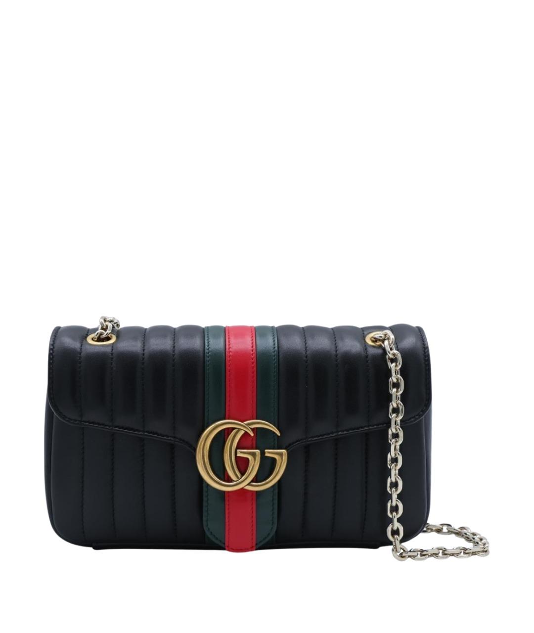 GUCCI Черная кожаная сумка через плечо, фото 1