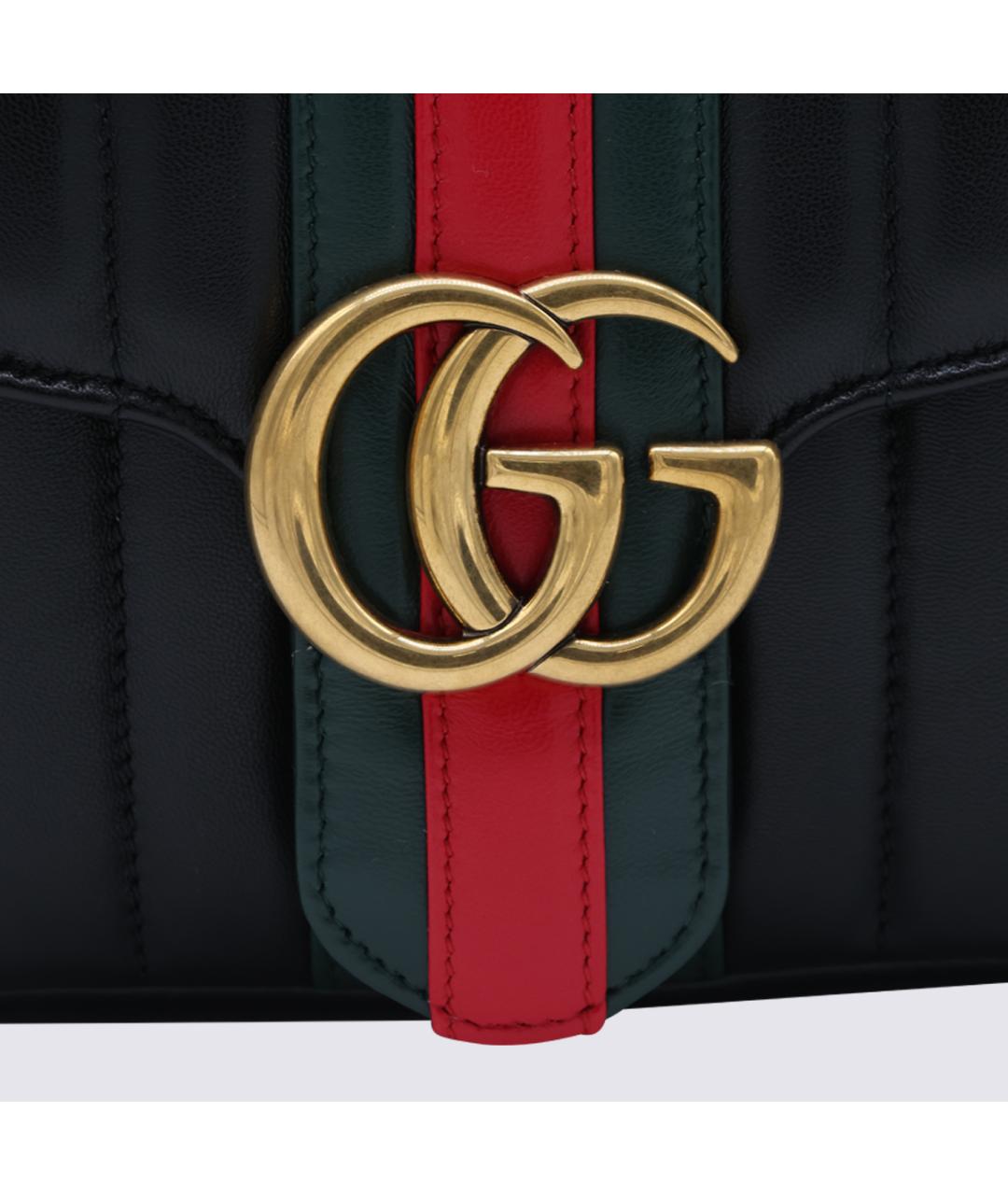 GUCCI Черная кожаная сумка через плечо, фото 4