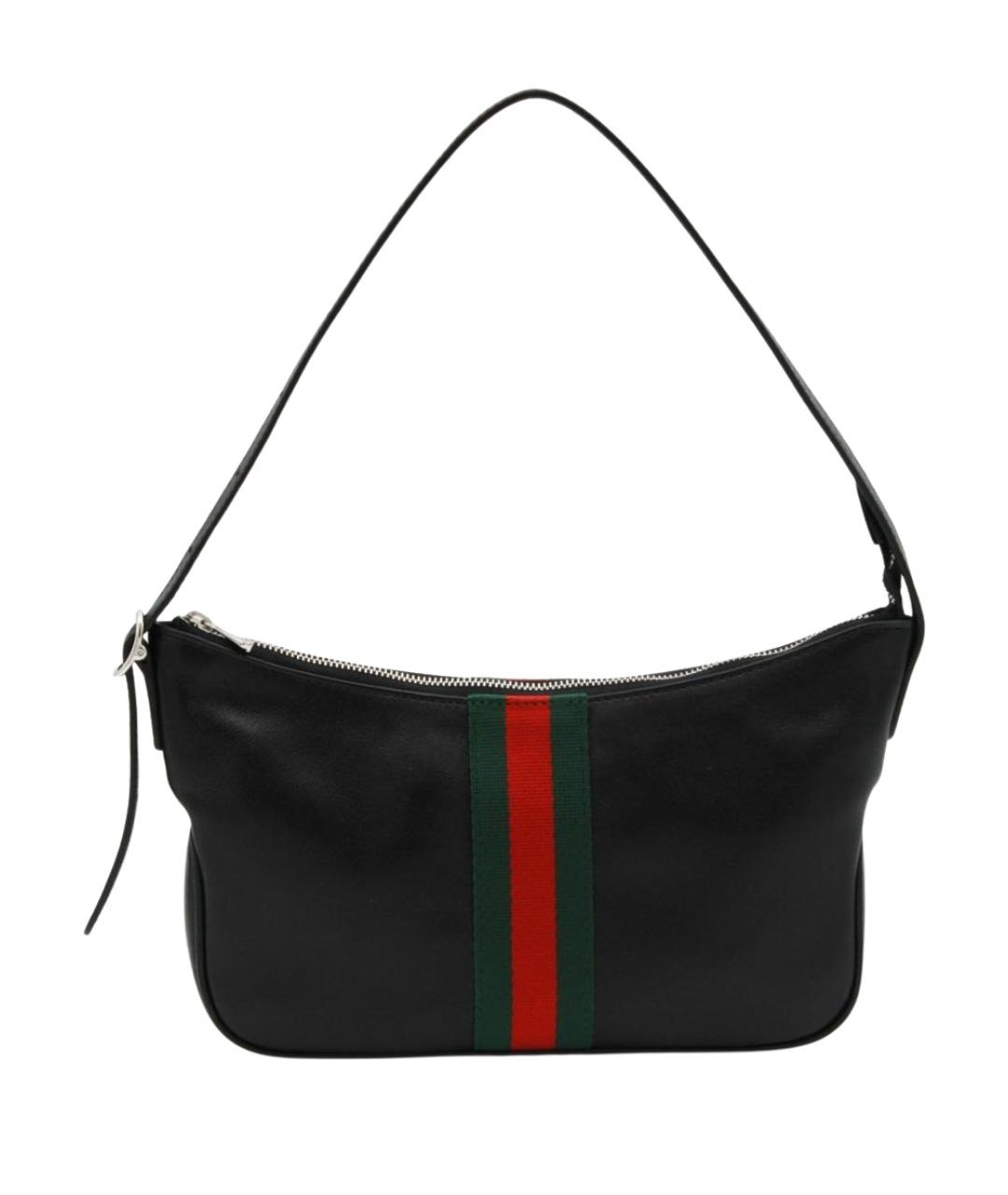 GUCCI Черная кожаная сумка на плечо, фото 1