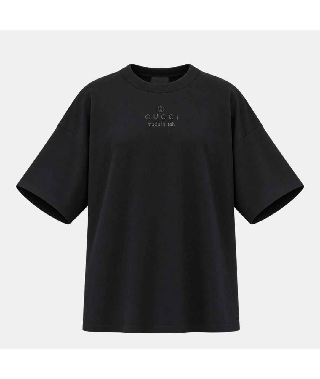 GUCCI Черная хлопковая футболка, фото 4