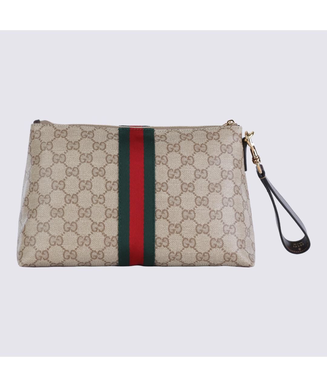 GUCCI Бежевая хлопковая барсетка, фото 3