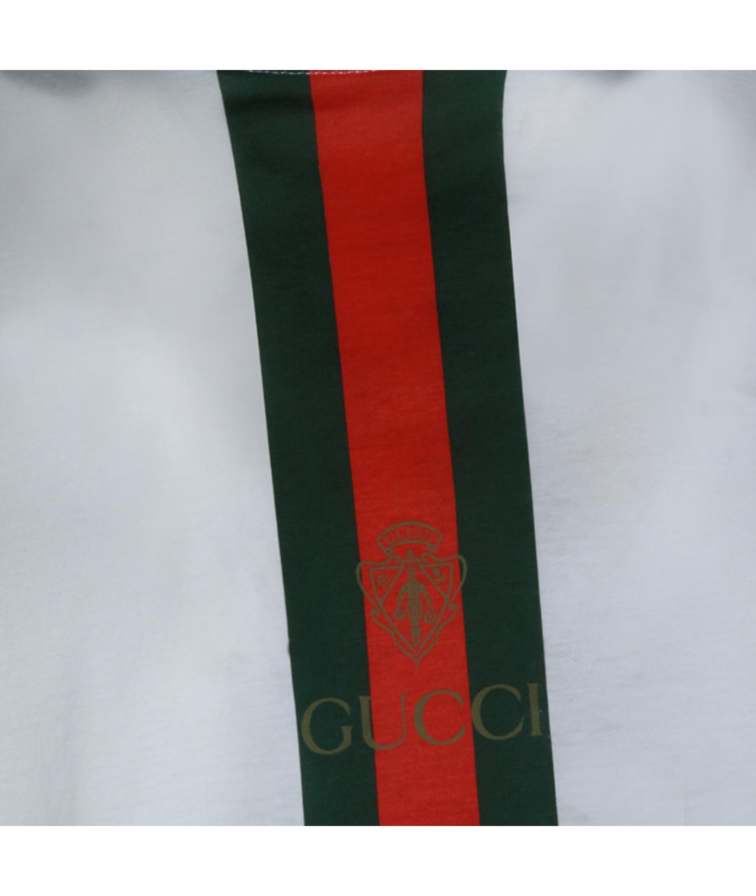 GUCCI Белая хлопковая футболка, фото 3