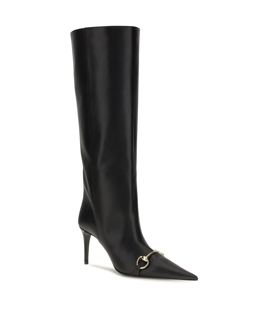 GUCCI Черные кожаные сапоги, фото 2