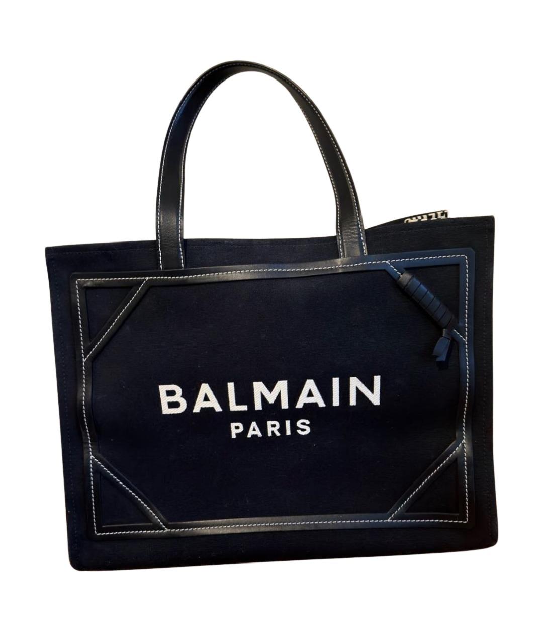 BALMAIN Черная хлопковая сумка тоут, фото 1