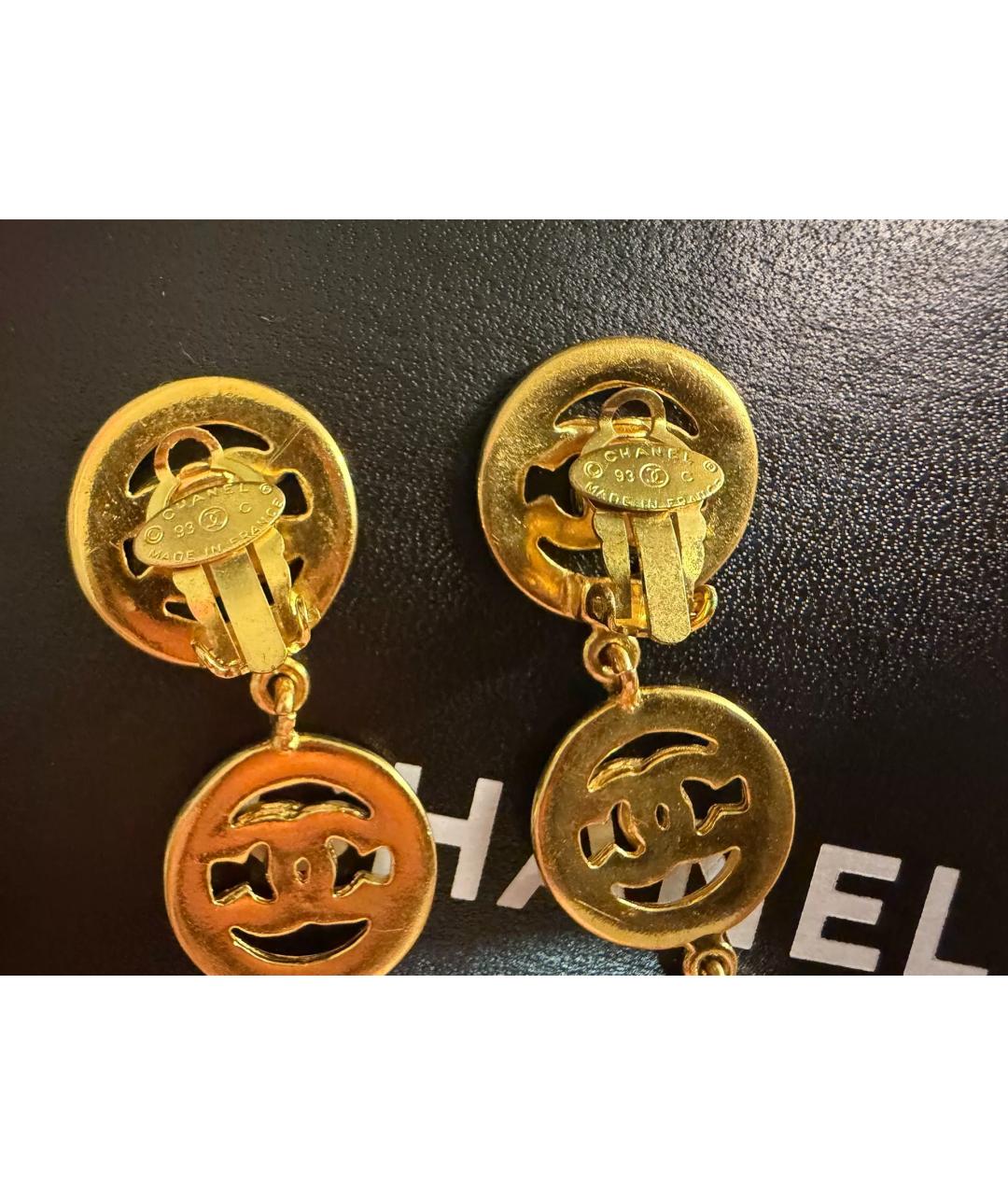 CHANEL Синие металлические серьги, фото 6