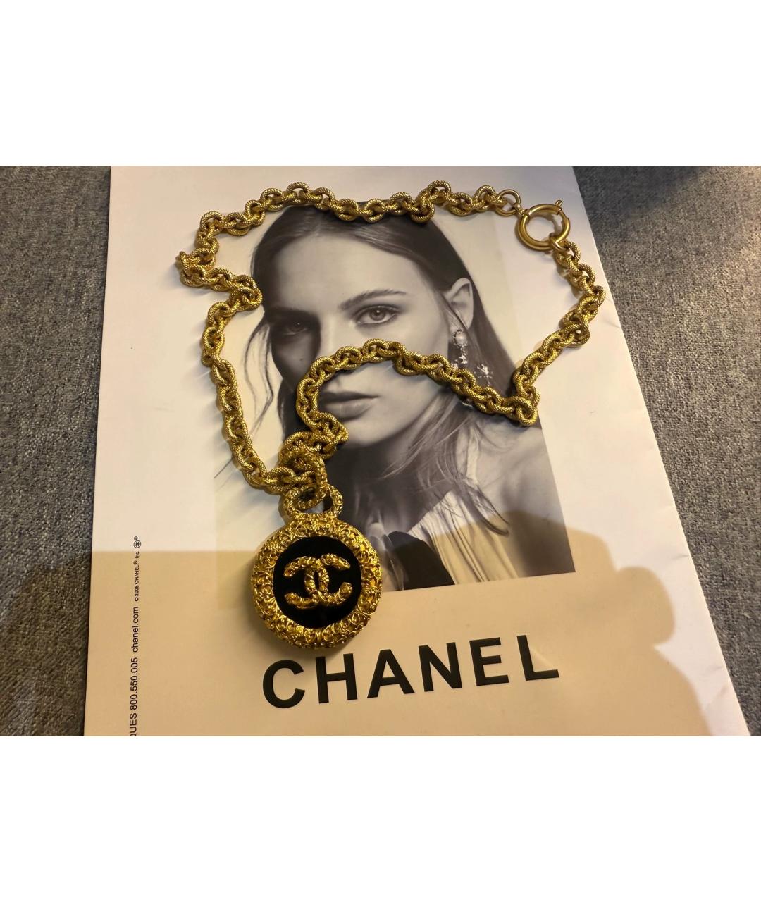 CHANEL Черное позолоченное колье, фото 9