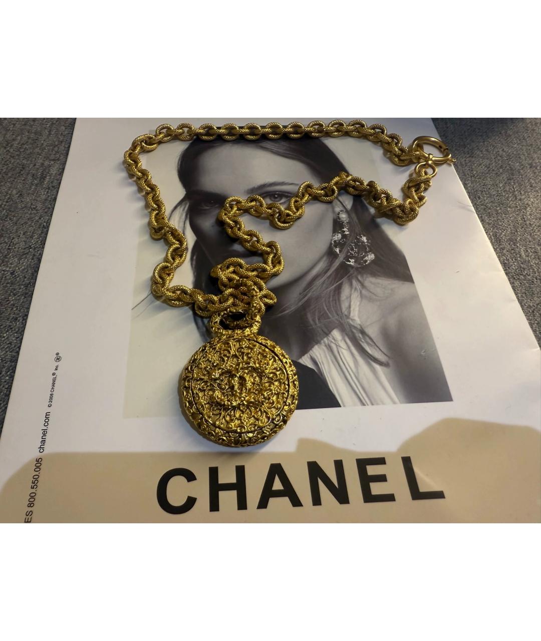 CHANEL Черное позолоченное колье, фото 6