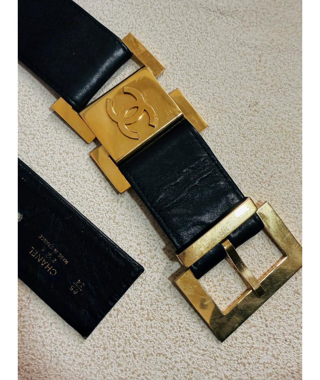 CHANEL Черный кожаный ремень, фото 3