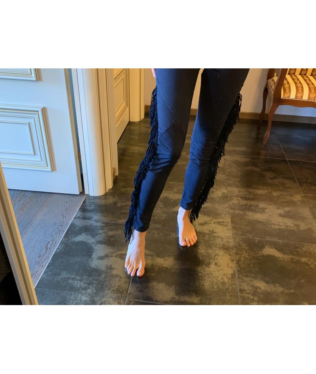 ELISABETTA FRANCHI Темно-синие хлопковые джинсы слим, фото 4