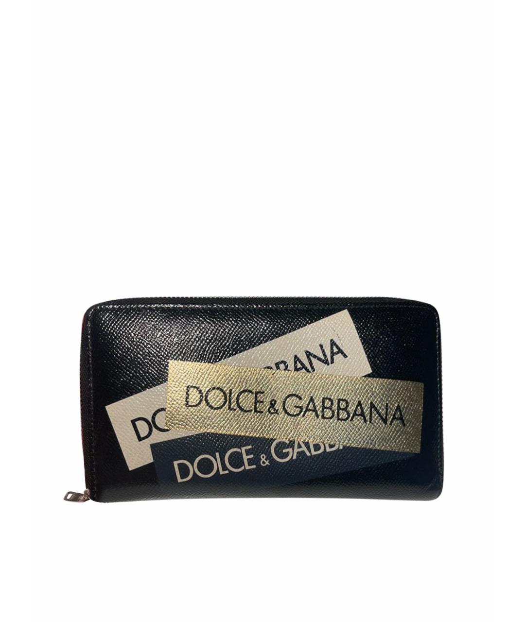 DOLCE&GABBANA Черный кожаный кошелек, фото 1