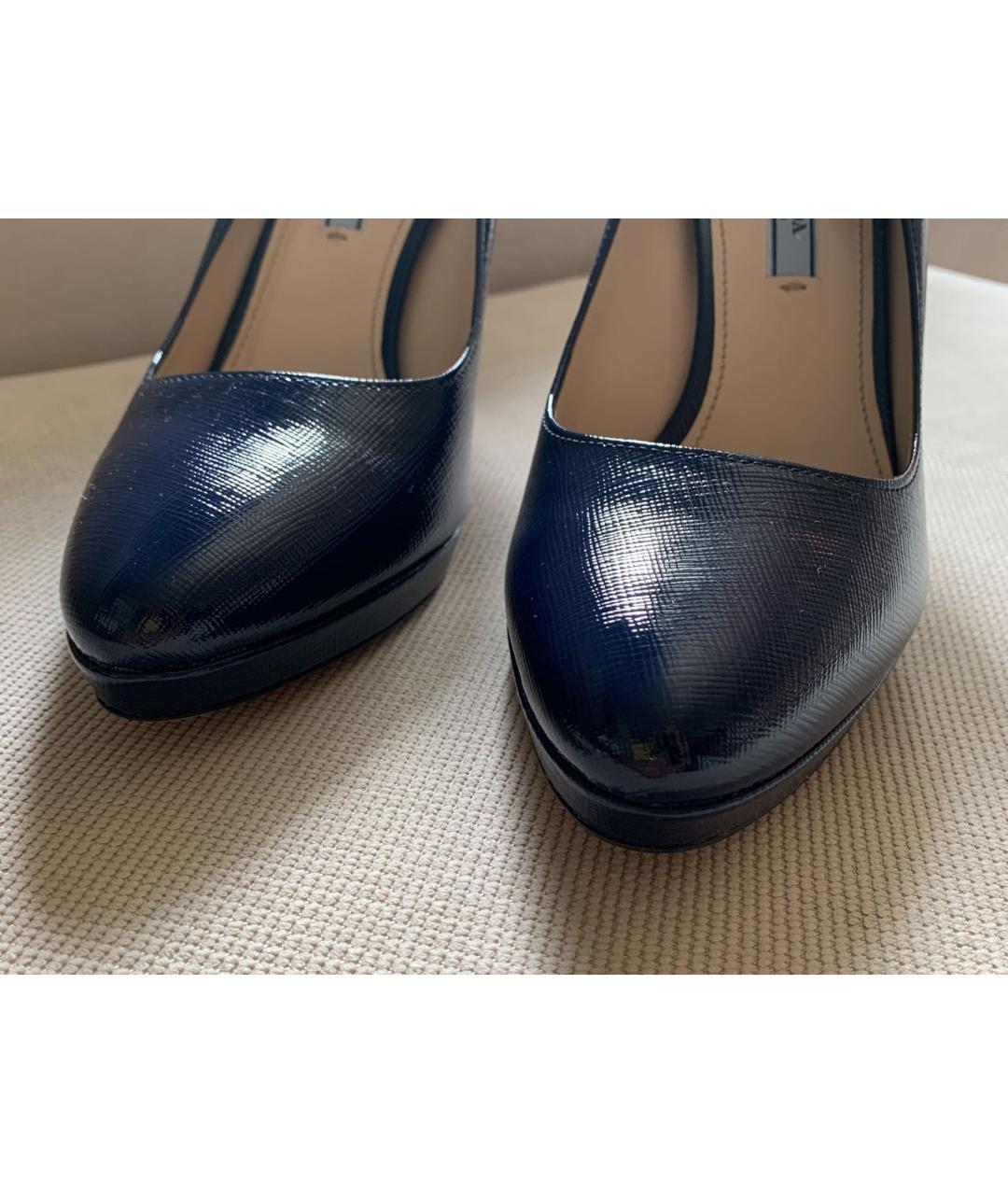 PRADA Темно-синие кожаные туфли, фото 4