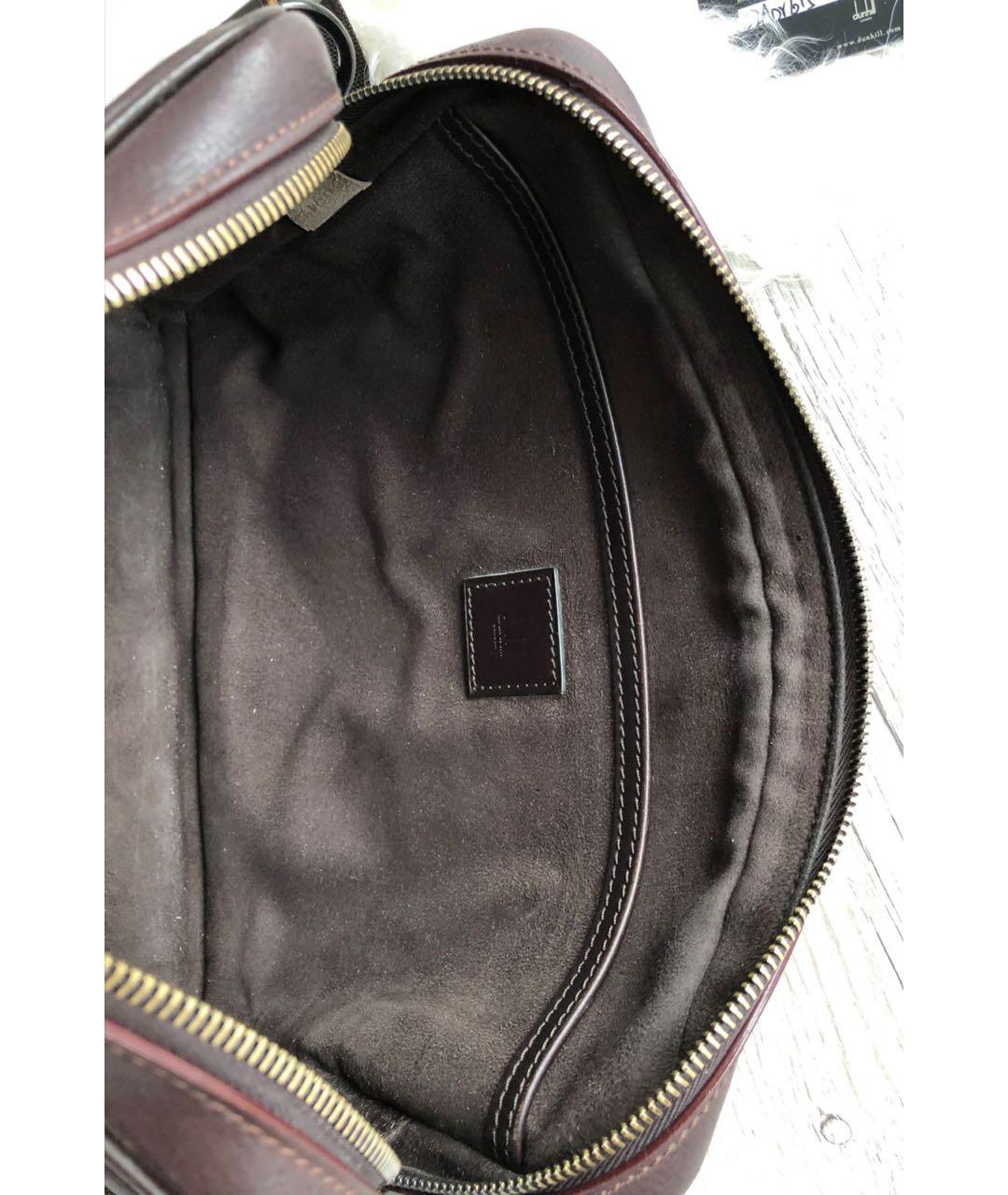 DUNHILL Коричневая кожаная сумка на плечо, фото 7