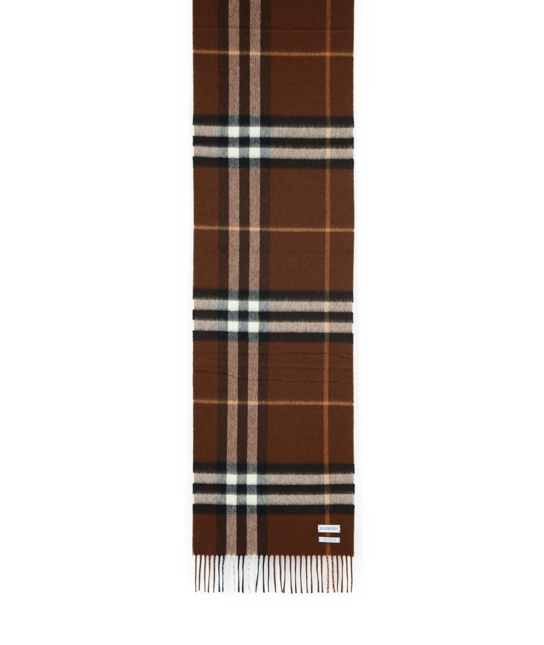 BURBERRY Коричневый кашемировый шарф, фото 1