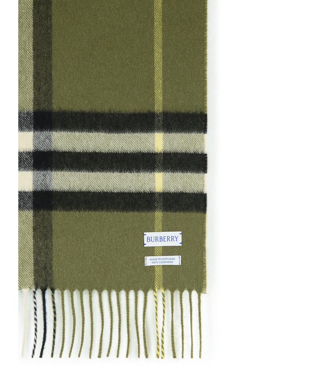 BURBERRY Зеленый кашемировый шарф, фото 3