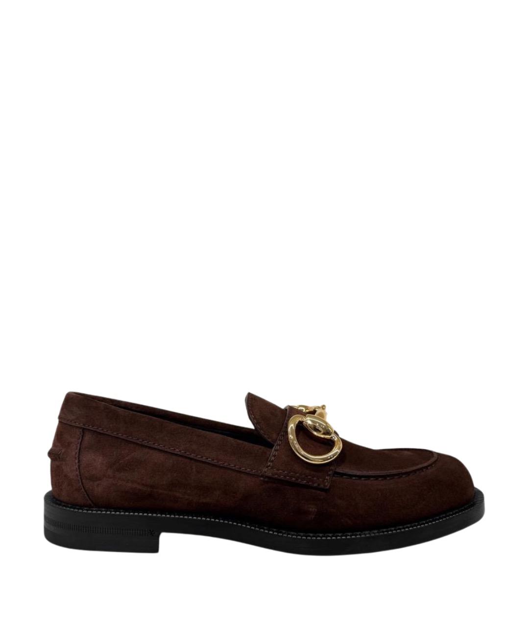 GUCCI Коричневые кожаные лоферы, фото 6