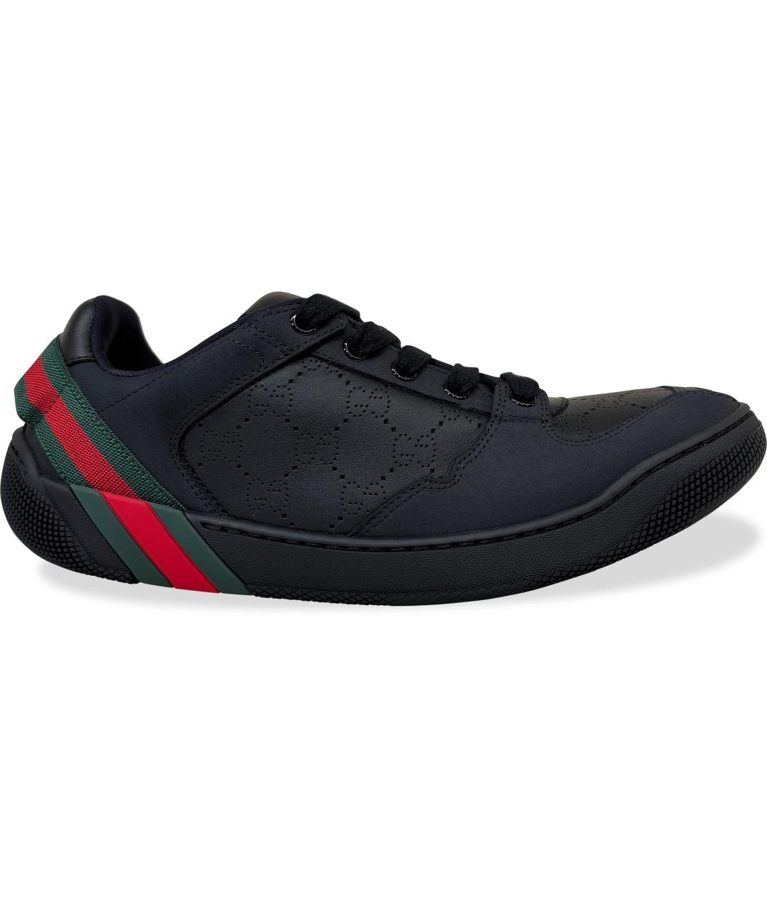 GUCCI Черные кожаные кроссовки, фото 2