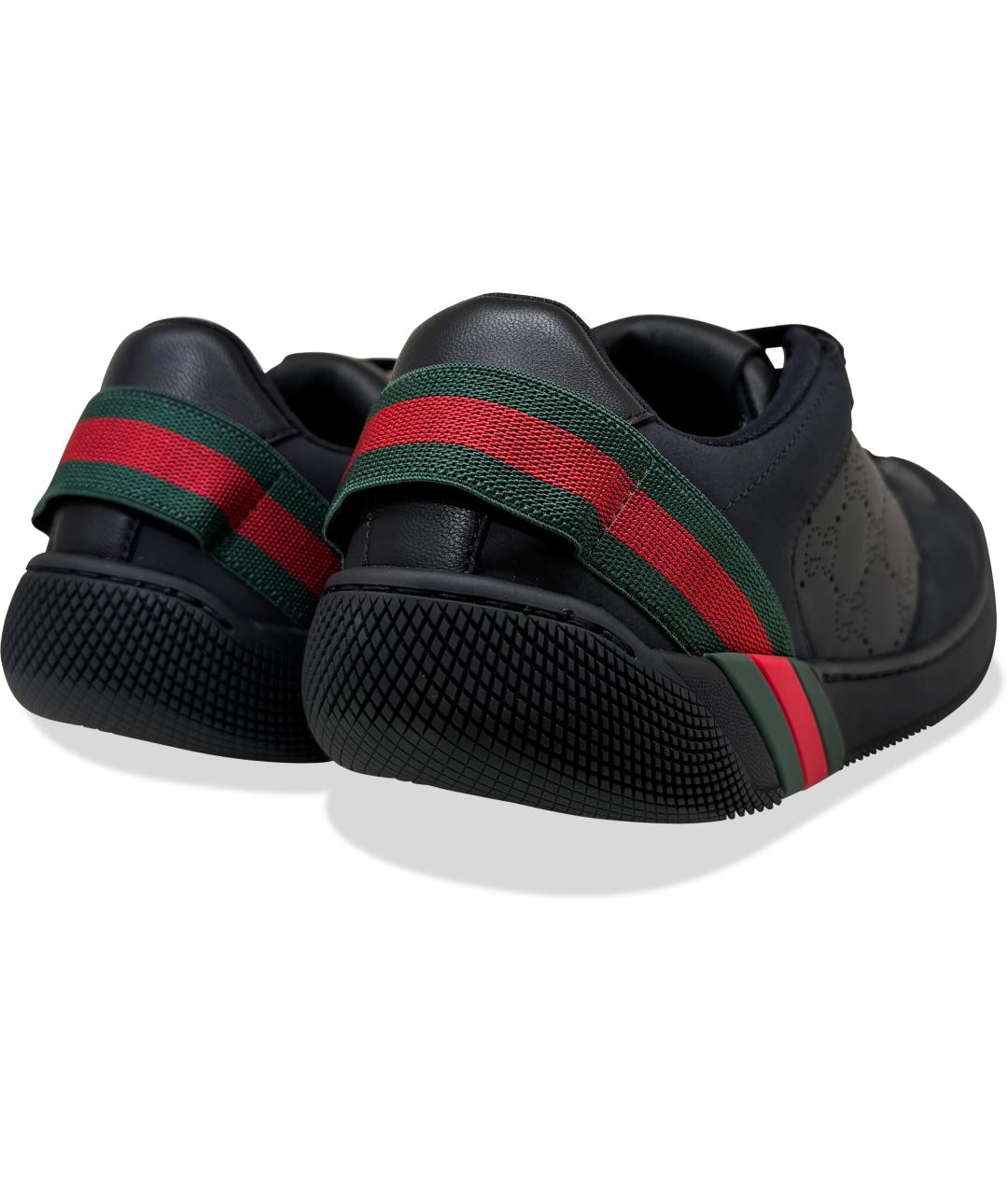 GUCCI Черные кожаные кроссовки, фото 4