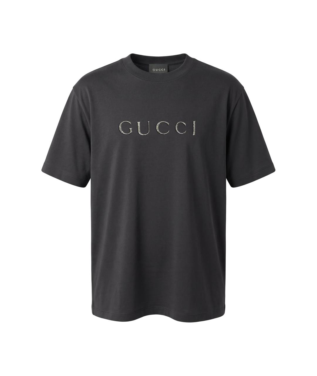 GUCCI Серая хлопковая футболка, фото 3
