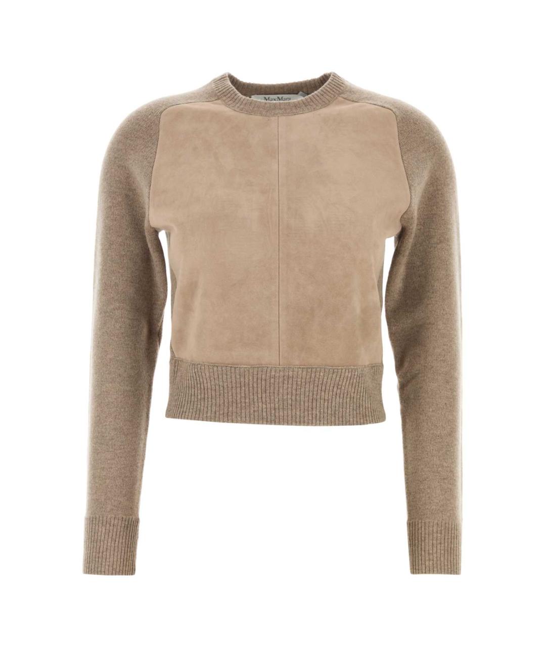 MAX MARA Бежевый шерстяной джемпер / свитер, фото 3