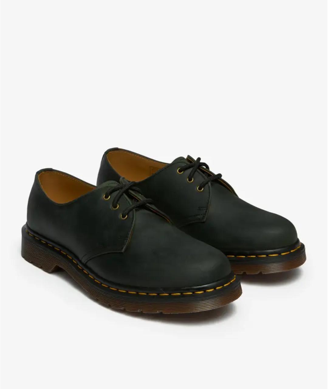 DR. MARTENS Зеленые кожаные ботинки, фото 3