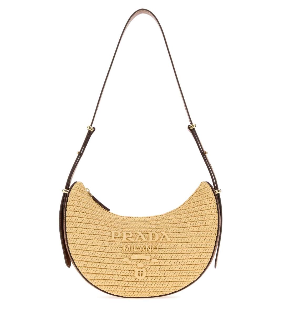 PRADA Бежевая рафиевая сумка через плечо, фото 1