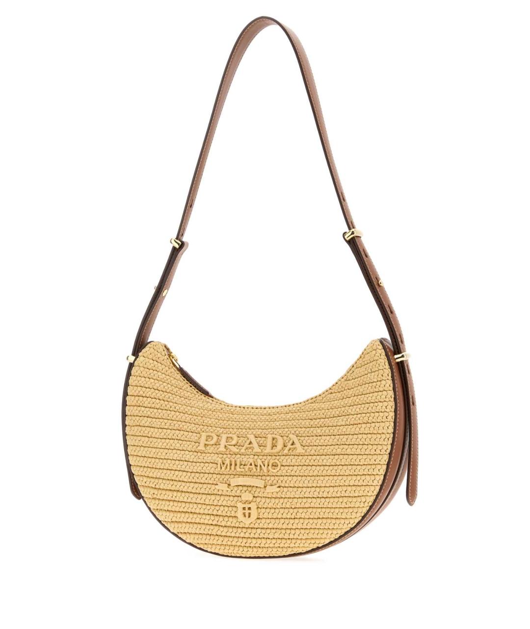 PRADA Бежевая рафиевая сумка через плечо, фото 2
