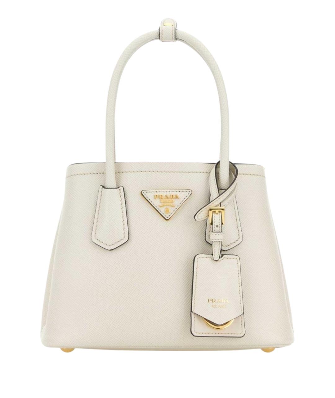 PRADA Белая кожаная сумка тоут, фото 1