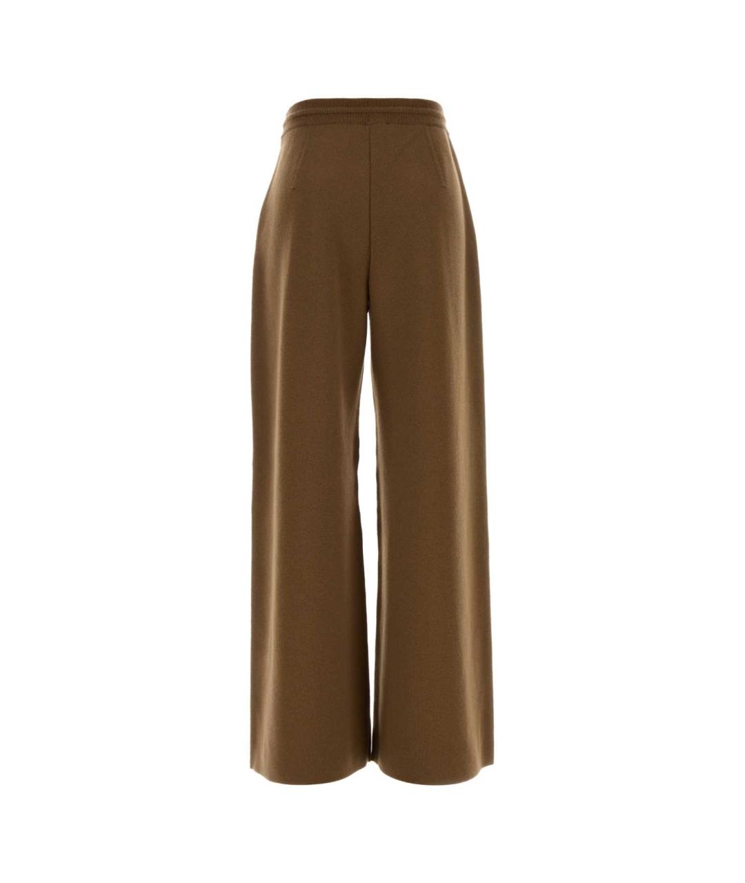 MAX MARA Коричневые шерстяные прямые брюки, фото 2