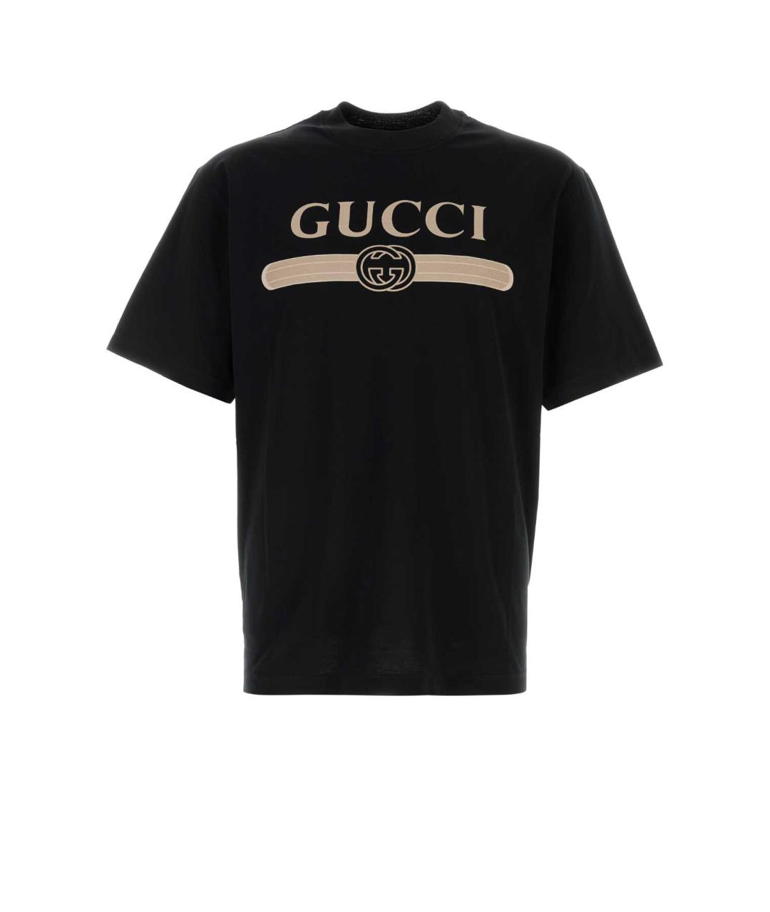 GUCCI Черная хлопковая футболка, фото 3